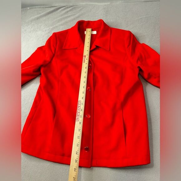 Escada Piacenza Wool Rabbit Angora Red Zip Jacket Blazer Coat Size 38 S M - Picture 5 of 16